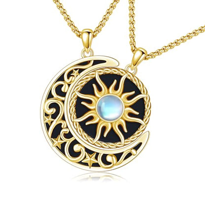 Yin Yang Necklaces for Women Men 925 Sterling Silver Pendant Necklace Yin Yang Jewelry for Women Men Couples - style: Sun Moon #11