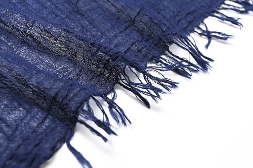 Jeelow Solid Color Scarf Wrap Shawl for Women Men – Soft Lightweight Head Scarf, All Season, Travel Beach Office Daily Wear - color: Sapphire