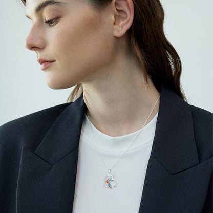 Hummingbird/Phoenix/Owl/Dove/Flamingo/Raven/Blue Jay/Cardinal/Peacock/Eagle/Parrot/Robin Necklace for Women 925 Sterling Silver Bird Pendant Necklace Animal Jewelry Gift for Mother Wife - style: Parrot Necklace