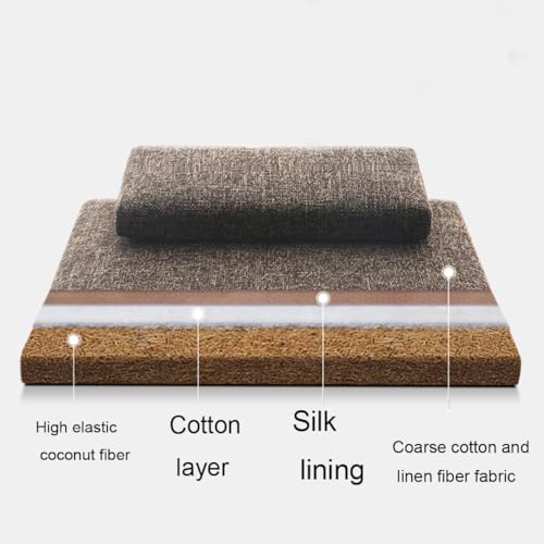 Portable Foldable Meditation Cushion Mat Set with Washable Cotton Linen Cover, Larger Yoga Mat Bolster Floor Pillows Seating for Adults Meditation Accessories red-70CM