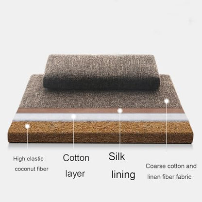 Portable Foldable Meditation Cushion Mat Set with Washable Cotton Linen Cover, Larger Yoga Mat Bolster Floor Pillows Seating for Adults Meditation Accessories red-70CM