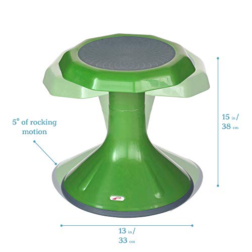 ECR4Kids ACE Active Core Engagement Wobble Stool, 15-Inch Seat Height, Flexible Seating, Grassy Green - color: Grassy Green