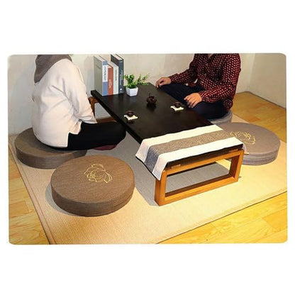 Zerodis Hard Foam Cotton Linen Meditation Cushion Comfortable Detachable Washable Minimalist Multifunctional for Balcony Living Room Tatami (Gray)