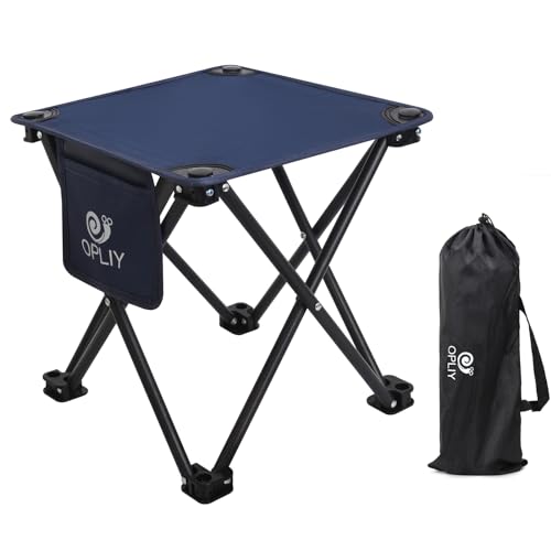 Opliy Camping Stool, Folding Small Chair Portable Camp Stool for Camping Fishing Hiking Gardening and Beach, Camping Seat with Carry Bag (Blue) - color: Blue