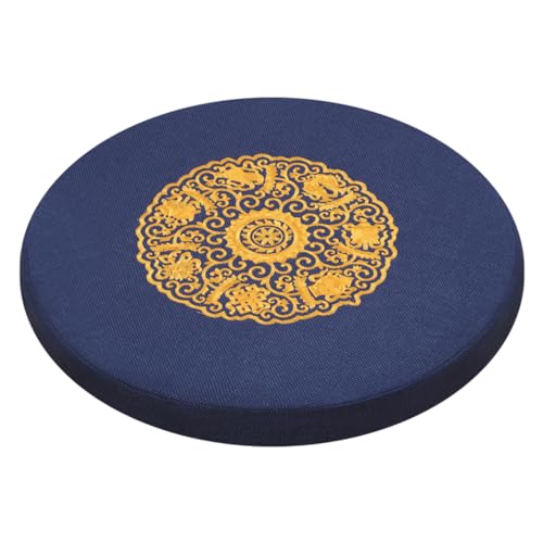 Round Meditation Cushion Mat Set with Washable Premium Cotton Linen Cover, Larger Thick Yoga Mat Bolster Floor Pillows Seating for Adults Upgraded Meditation Accesso blue-70 * 4cm - color: Blue