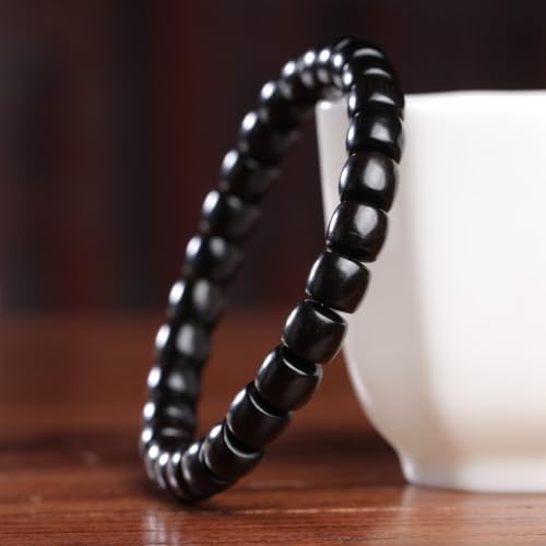 Zen Dear Unisex Natural Ebony Wood Buddhist Prayer Bead Necklace Bracelet Tibetan Prayer Mala Beaded Black - style: 7mmx8mm 28barrel beads