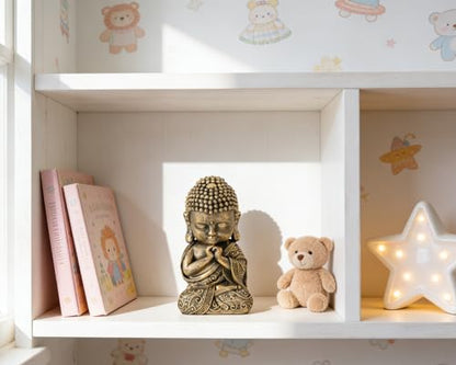 Baby Buddha Statue Indoor Decor, 8 inch Resin Meditation Buddha Statue Spiritual Room Decor Zen Gifts