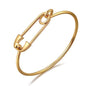 Gold Silver Link Bangle Bracelet for Women Simple Thin Cuff Bangle Bracelet Minimalist Jewelry - color: Gold
