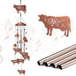 Cow Wind Chimes Outdoor, Metal Heifer Gifts for Women Mom Memaw, Rustic Western Farmhouse Garden Yard Decor Windchime - size: Cow