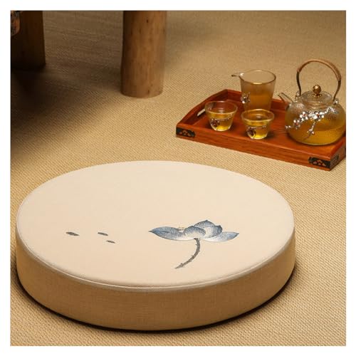 Round Meditation Cushion Mat Set with Washable Cotton Linen Cover, Tatami Cushion Floor Larger Yoga Mat Bolster Floor Pillows Seating for Adults Meditation Accessori Q-40CM - color: Q, size: 40CM