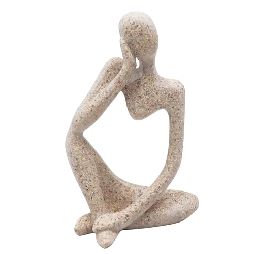 Dnoifne Thinker Statues and Sculptures, Sandstone Resin Thinker Statue Ornaments, Abstract Style Sculptures, Housewarming Gifts, Living Room Dining Desk Decorations (Right, Super Large) - color: Right, size: X-Large