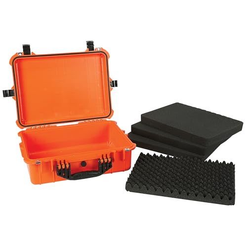 Strongway 20in. Plastic Waterproof Storage Case With Foam, Ammo Box, Fit Use of Drones, Camera, Equipments, Pistols,(Orange) - color: Orange