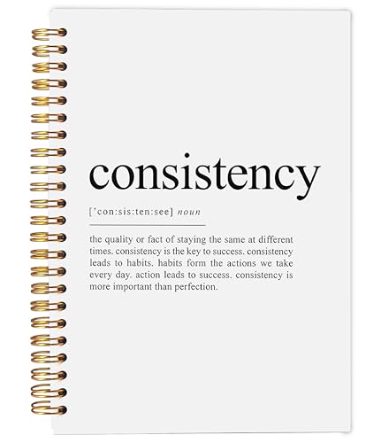 Consistency Definition Inspirational Notebook, Motivational Journal for Work, Inspirational Gifts for Coworkers Women Men, Inspiring Spiral Notebooks 5.5x8.3 Inch - color: 18-explanation-notebook