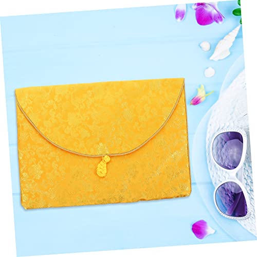 Ethnic Style Brocade Small Bag Quran Cover Case File Organizer for Buddhist Sundries