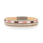 Edoneery Leather Wrap Bracelet for Women, Boho Handmade Multi-Layer Cuff with Crystal Beads Heart, Stackable Bangle Western Jewelry Gift - style: Rhinestone(Boho)