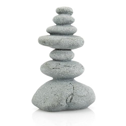 Aquarium Decor,7-Stone Mini Stacked Zen Rock Stone Decor – Balanced Stones Cairn Statue for Garden, Fish Tank, and Micro Landscape (3.7" H)