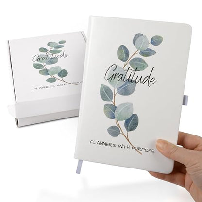 Gratitude & Wellness Daily Journal Bundle 90-Day Guided Self-Care & Reflection Planners for Mindfulness, Positivity & Goal Setting with Prompts - White Color