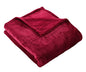 HYSEAS Flannel Fleece Throw Blanket Burgundy - Super Soft Plush Microfiber Solid Blanket for Couch, Bed, Chair, Sofa - Fuzzy Cozy Lightweight - 50x60 Inch - color: Ruby