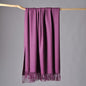 CUDDLE DREAMS Premium Cashmere Throw Blanket with Fringe, Luxuriously Soft (Plum) - color: Plum