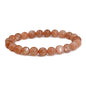 Justinstones Gem Semi Precious Gemstone 8mm Round Beads Stretch Bracelet 7 Inch Unisex - color: A Grade Orange Sunstone