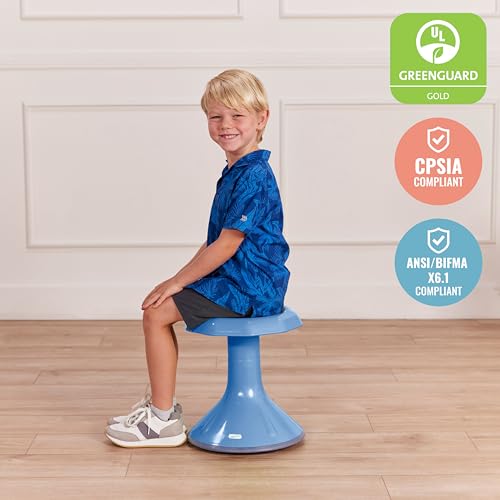 ECR4Kids ACE Active Core Engagement Wobble Stool, 15-Inch Seat Height, Flexible Seating, Powder Blue - color: Powder Blue