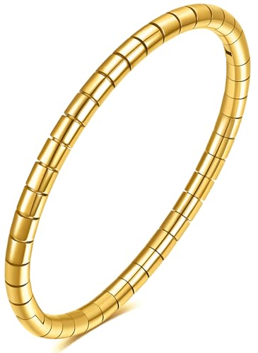 Stainless Steel Bamboo Design Bracelet Titanium Steel Bangle - color: Gold
