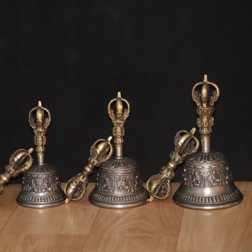 KAFELE Nepalese Handmade Hand Bell, Bronze Vajra Bell, Crisp And Pleasant, Meditation Instrument,B,7CM - color: B, size: 7CM