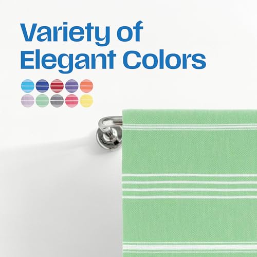 Lina Turkish Beach Towel Peshtemal (38" x 71"), Sand-Free, Large & Quick-Dry, Lightweight Pool Towels for Travel, Soft 100% Turkish Cotton & Pre-Washed, Ideal for Spa or Bath, Green - color: Green