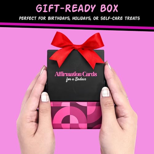 Badass Affirmation Cards for Women - Unique Birthday Gifts for Women - Daily Self Love & Confidence Cards - Empowering, Self Care, Motivation Deck (55 Cards, 400gsm, Not Scratch Off) - style: Badass (Best Seller)