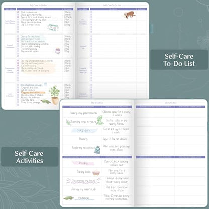 Legend Self-Care Journal – Guided Daily Reflection Notebook for Mental & Physical Health – Mood & Personal Development – 3-Month, 7x10” (Blue Surf) - color: Blue Surf - Gold foil