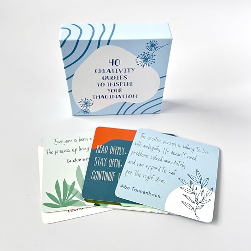 40 Creativity Quotes to Inspire Your Imagination – Creativity Cards – Daily Inspiration Cards with Famous Creative Quotes for Writers, Students & Teams