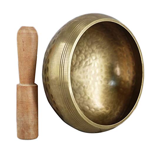 Healing Meditation Yoga Bowl Set Decorative-Wall-Dishes Resonancewith Mallet Handmade Tibetan Singing Bowl (Size : 8CM) ()