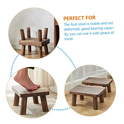 Homoyoyo Meditation Buddhist Stool Mini Square Stool Wooden Coffee Wood Small Bench Zen Kneel Sitting