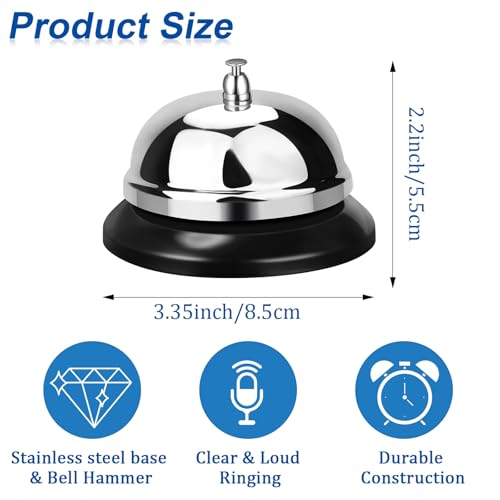 Yexiya 48 Packs Call Bell 3.35 Inch Diameter with Metal Anti-rust Construction Service Bell for Hotels, Schools, Restaurants, Reception Areas, Hospitals, Warehouses
