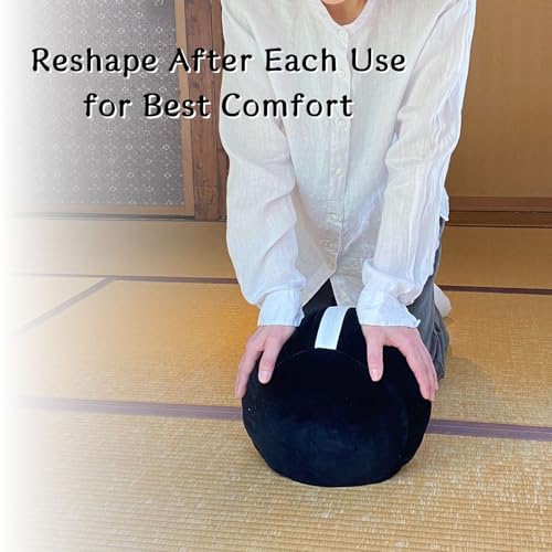 Zafu Meditation Cushion Japan Made （Compact）| Authentic Zen Temple Style Zazen Seat – Firm Kapok Filling for Mindfulness, Yoga & Posture Support