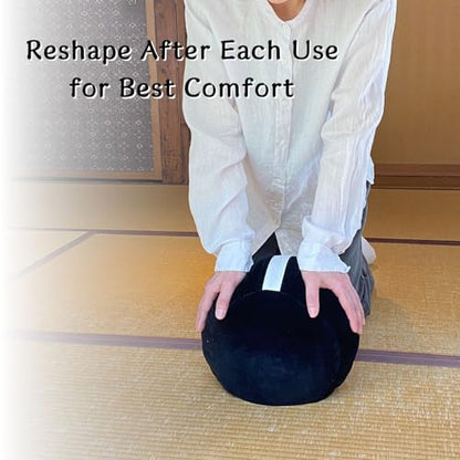 Zafu Meditation Cushion Japan Made （Compact）| Authentic Zen Temple Style Zazen Seat – Firm Kapok Filling for Mindfulness, Yoga & Posture Support
