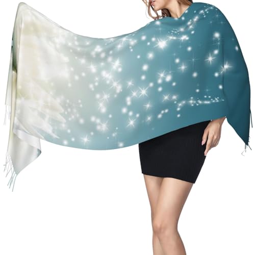 Spiritual Meditation Yoga Magic Lotus Flower Women'S Faux Cashmere Tassel Scarf Oversized Soft Shawl Wrap For Fall Winter Daily Wear Travel Gifting