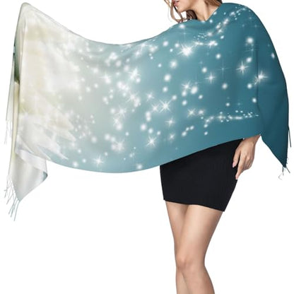 Spiritual Meditation Yoga Magic Lotus Flower Women'S Faux Cashmere Tassel Scarf Oversized Soft Shawl Wrap For Fall Winter Daily Wear Travel Gifting