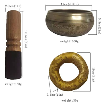 Copper Bowl 11cm Handmade Tibetan Singing Bowls Scripture Buddha Sound Bowl Yoga Meditation Buddha Sound Bowl Ornamentfor for Healing Prayer Bowl,C - color: C