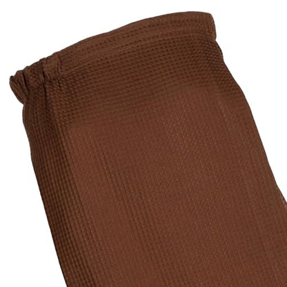Women's Waffle Weave Spa Wrap - Lightweight, Breathable, One-Size-Fits-Most (29" Long) - color: Mocha Brown