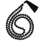 Amazing Gemstone Japa Mala 108 Prayer Beads Necklace and Wrist Mala Bracelet for Meditation - color: Black Banded Agate, size: Without Knots