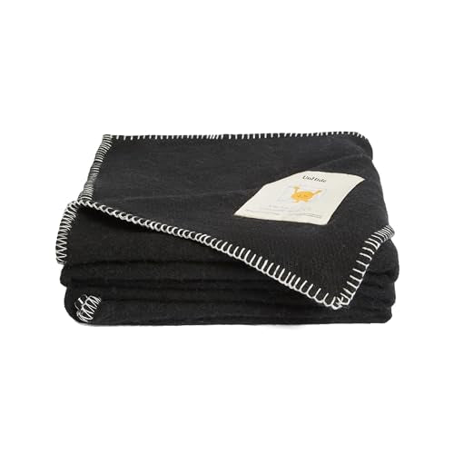 UnHide Knit Alpaca Blanket - 60" x 80" Ultra-Soft & Lightweight Throw - Made with Alpaca & Merino Wool - Sustainable & Ethically Sourced - Night Owl - color: Night Owl, size: Alpaca (60" x 80")