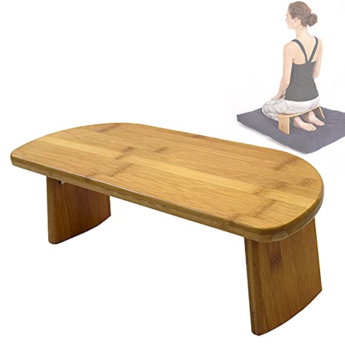 Lightweight and Durable Meditation Bench, Good Toughness Yoga Benchtop with Foldable Legs, Ergonomic Bamboo Zen Stool for Deep Meditation