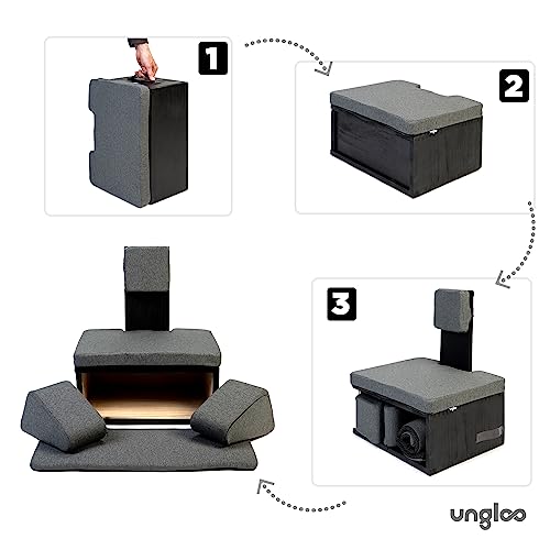 Floor Meditation Chair with Back Support | Posture Seat with Padded Leg Wedges, Foot Pad and Supportive Backrest | Portable Lightweight Meditation Floor Chair