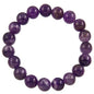 Falari 10mm Natural Semi Precious Gemstone Stretch Bracelet Unisex - color: Amethyst