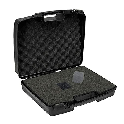 Small Hard Case with Foam, 10" Lightweight Pluck Foam Padded Protection Carrying/Storage Case - Customizable Interior for GoPro, Camera, iPhone, Tablet, Black - Outer Size:10.5” x 8.5” x 3” - style: Inner 10" X 6.2" X 2.8"