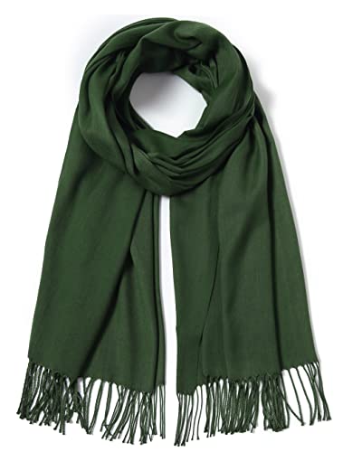 Cindy & Wendy Pashmina Shawls and Wraps Scarf for Women Soft Large Winter Shawl for Evening Dress Wedding Party - color: Dark Green Forest