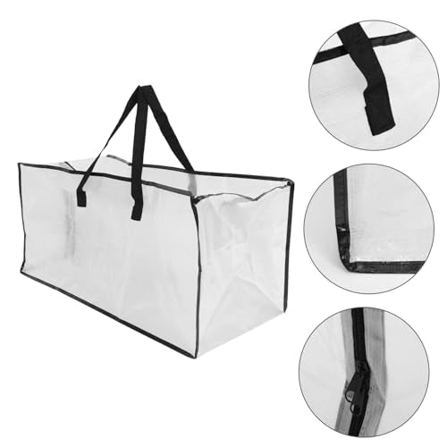 BESTYASH Multi-functional Storage Bag for Clothes Comforters and Blankets Heavy-duty Portable Moving Bag with Zipper and Strong Handles Capacity Semi-transparent Design