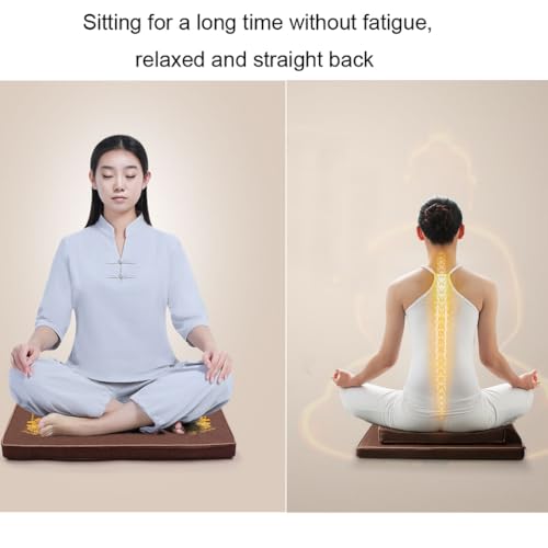 Japanese Foldable Meditation Cushion Set,Yoga Meditation Floor Pillow,Large Meditation Mat and Pillow Set for Sitting on Floor for Floor Balcony Mat Bedroom Patio yellow-70cm