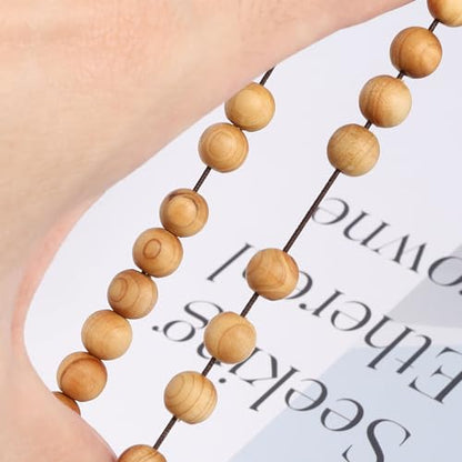 5Pcs Natural Wood Bracelets with Hematite Stone Cross Religious Tibetan Buddhist Christian Style